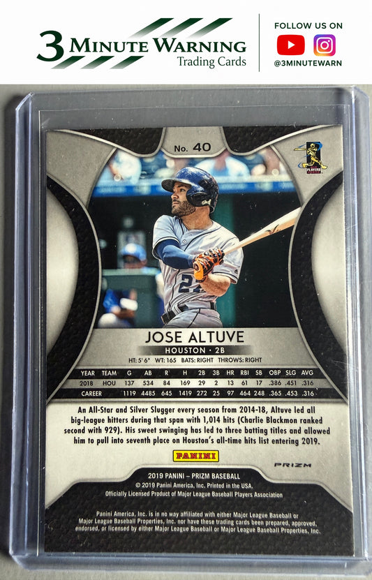 2019 Panini Prizm #40 Jose Altuve Blue Prizm