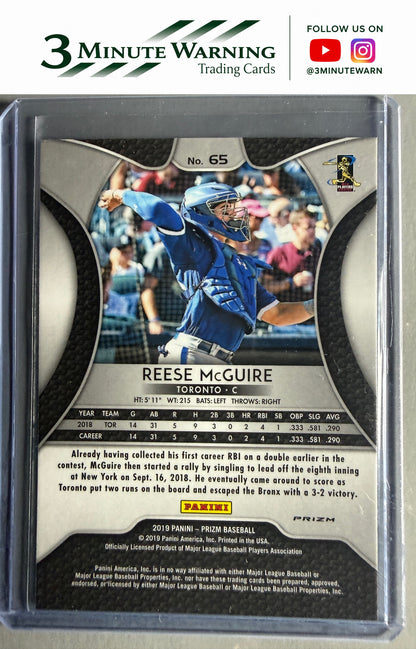2019 Panini Prizm #65 Reese McGuire Purple Prizm