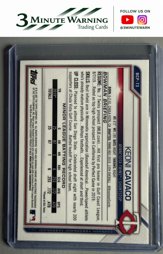 2021 Bowman #BCP-73 Keoni Cavaco Chrome Prospects
