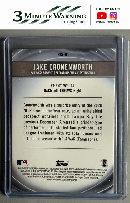 2021 Bowman #RRY-JC Jake Cronenworth Chrome ROY Favorites Mojo Refractor