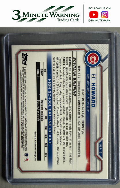 2021 Bowman #BCP-12 Ed Howard Chrome Prospects Mojo Refractor