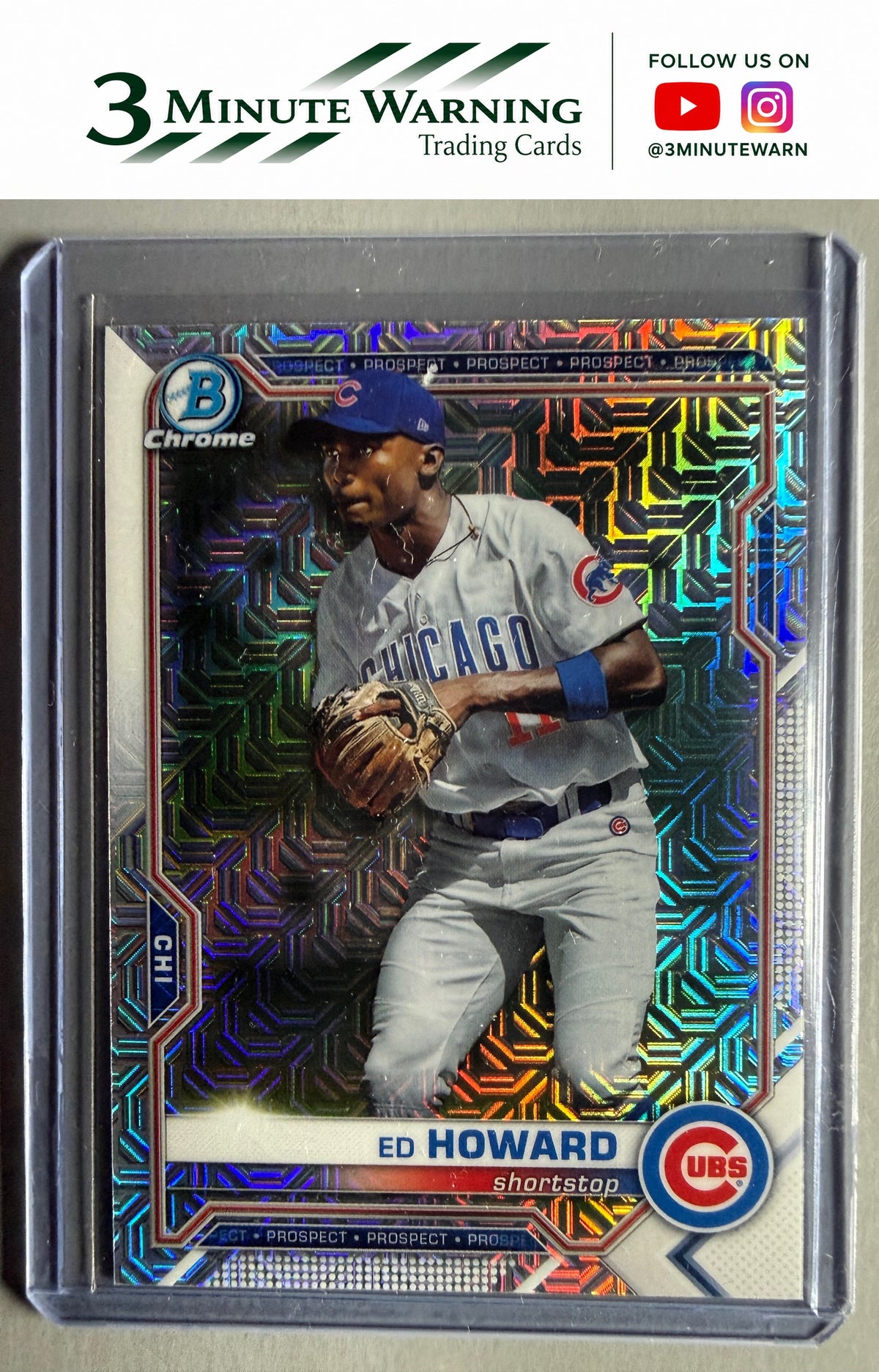 2021 Bowman #BCP-12 Ed Howard Chrome Prospects Mojo Refractor