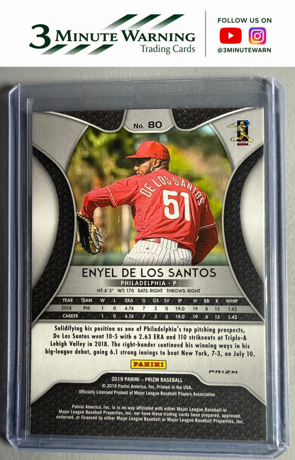 2019 Panini Prizm #80 Enyel De Los Santos Hyper Prizm Blue Prizm