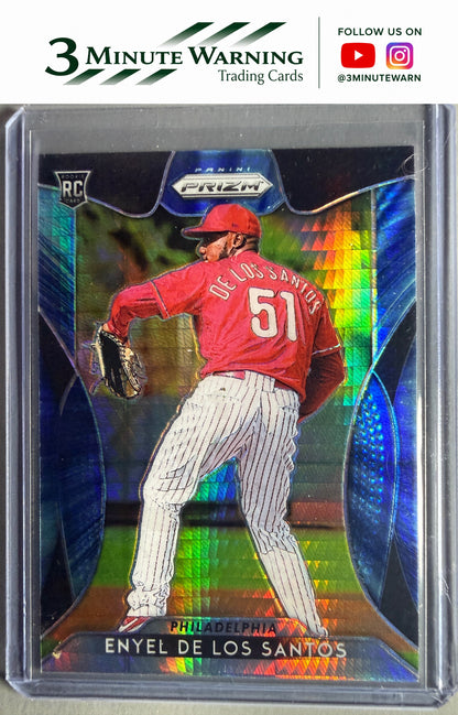 2019 Panini Prizm #80 Enyel De Los Santos Hyper Prizm Blue Prizm