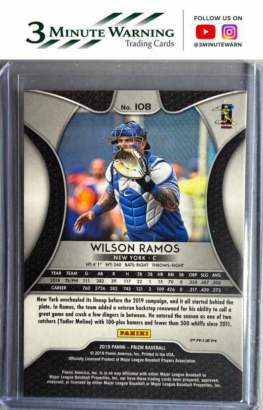 2019 Panini Prizm #108 Wilson Ramos Red Prizm