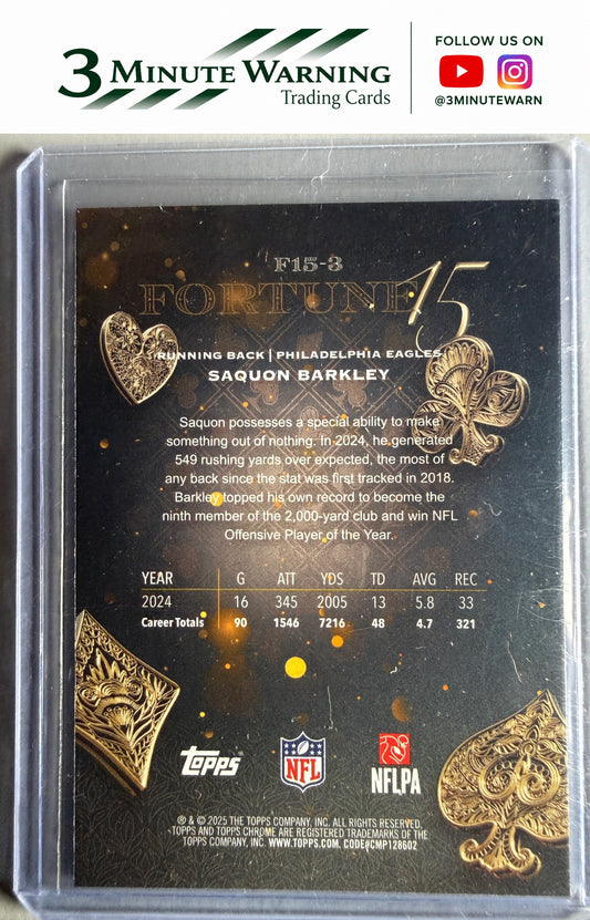 2025 Topps Chrome #F15-3 Saquon Barkley Fortune 15