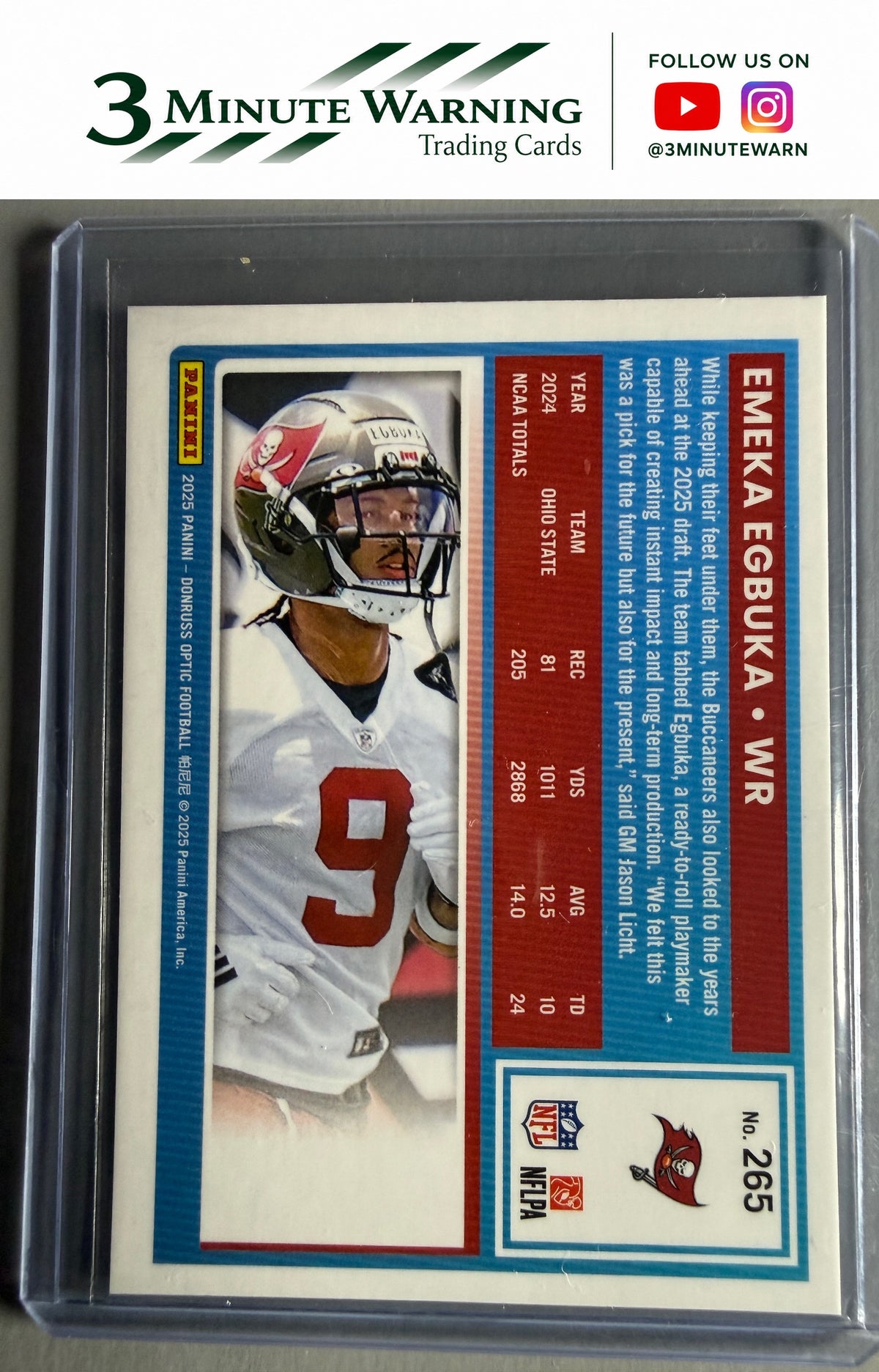 2025 Donruss Optic #265 Emeka Egbuka