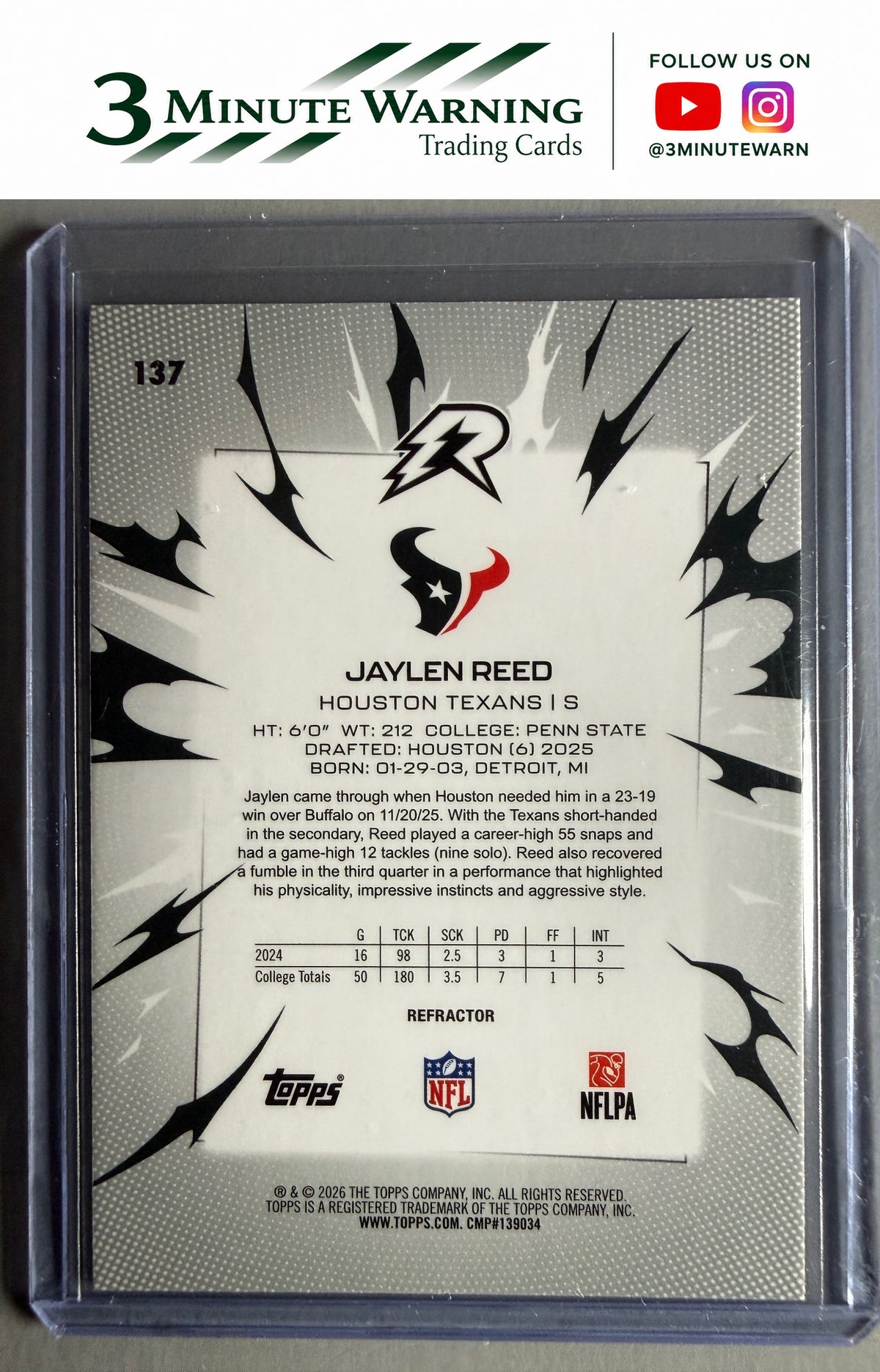 2025 Topps Resurgence #137 Jaylen Reed Refractor