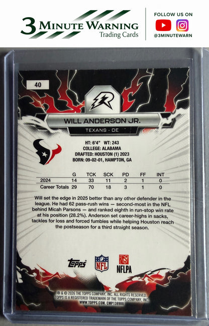 2025 Topps Resurgence #40 Will Anderson Jr.