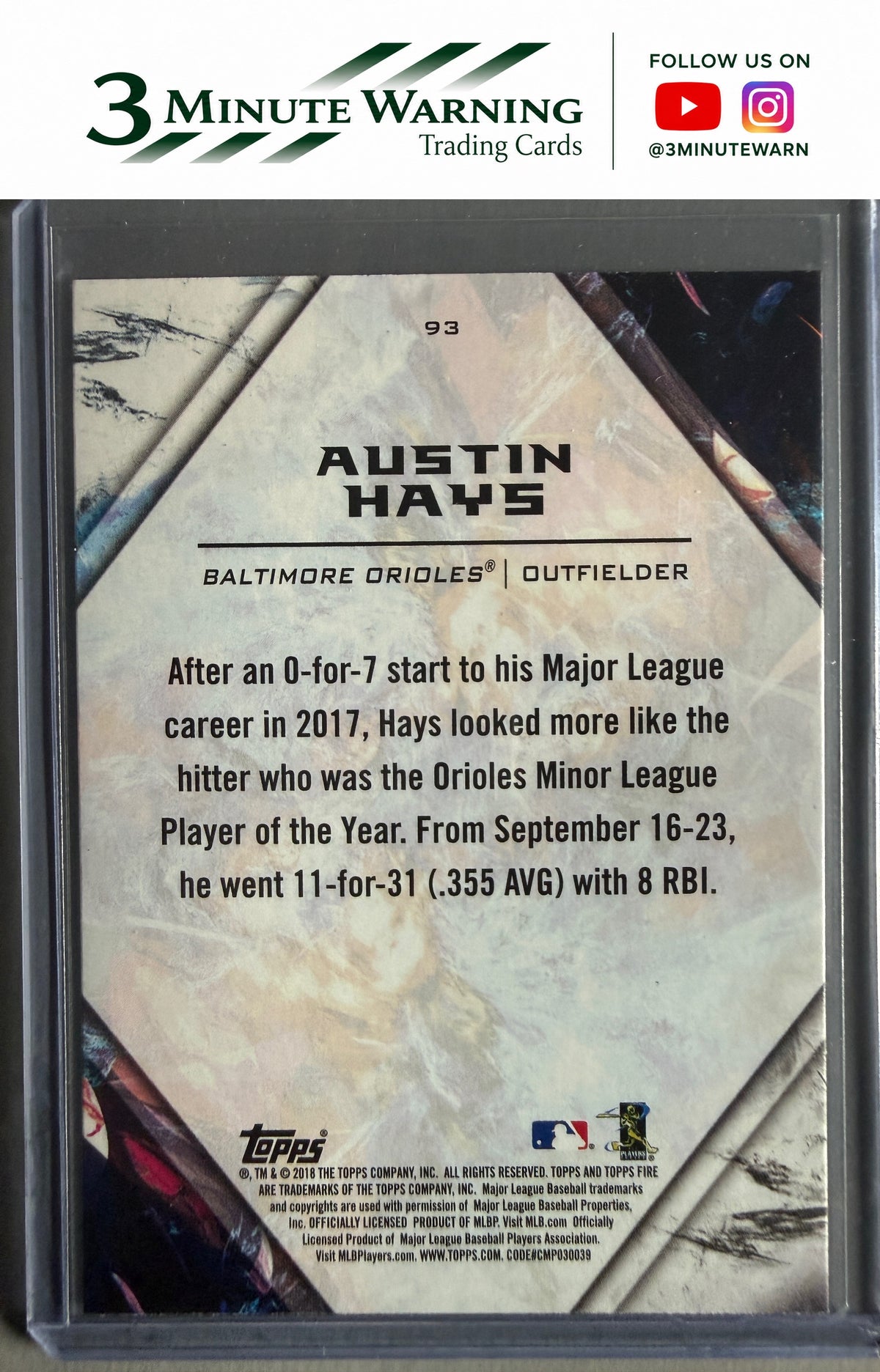 2018 Topps Fire #93 Austin Hays