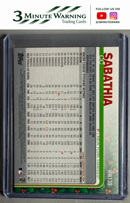2019 Topps Holiday #HW139 CC Sabathia