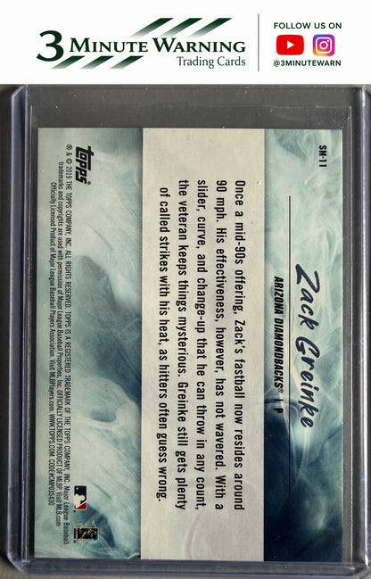 2019 Topps Fire #SM-11 Zack Greinke Smoke and Mirrors