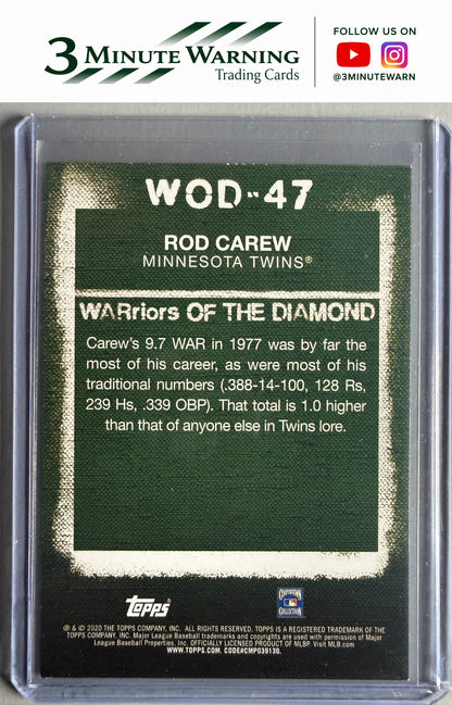 2020 Topps #WOD-47 Rod Carew WARriors of the Diamond