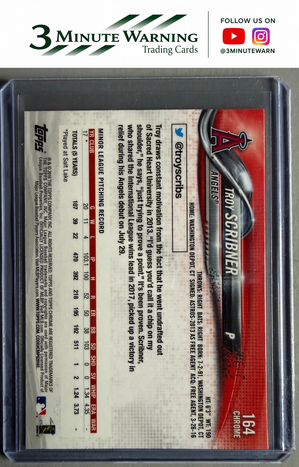 2018 Topps Chrome #164 Troy Scribner