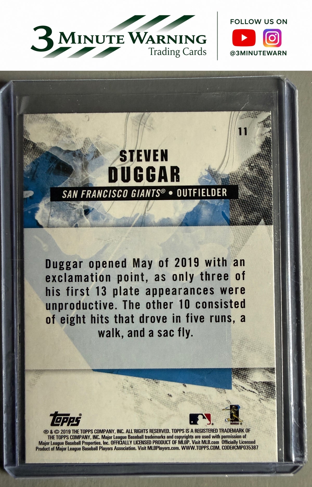 2019 Topps Fire #11 Steven Duggar Flame