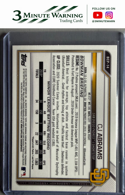 2021 Bowman #BCP-14 CJ Abrams Chrome Prospects