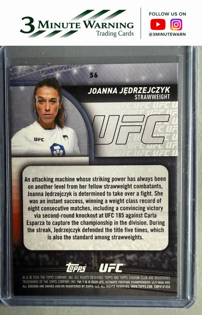 2026 Stadium Club UFC #56 Joanna Jędrzejczyk Lime Green