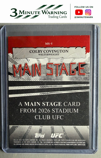 2026 Stadium Club UFC #MS-5 Colby Covington Main Stage
