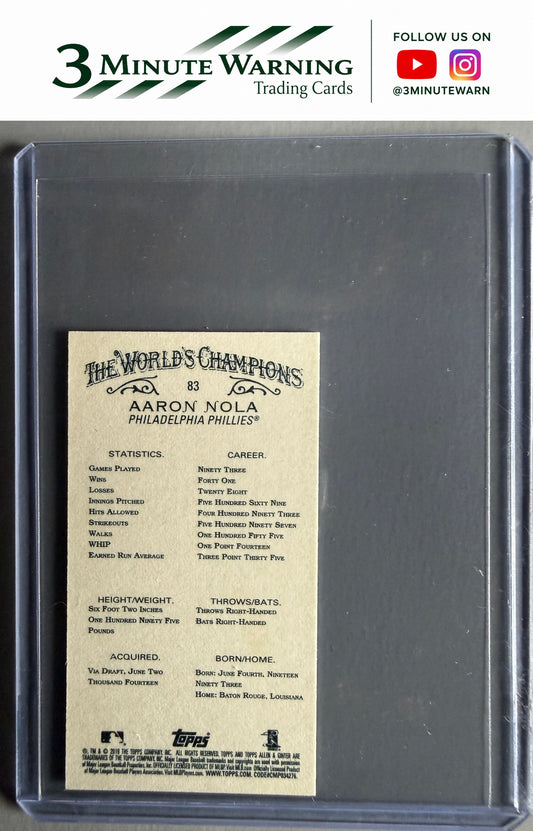 2019 Topps Allen & Ginter #83 Aaron Nola Mini Black Border