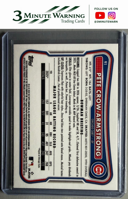 2026 Bowman Chrome #91 Pete Crow-Armstrong Mojo Refractor