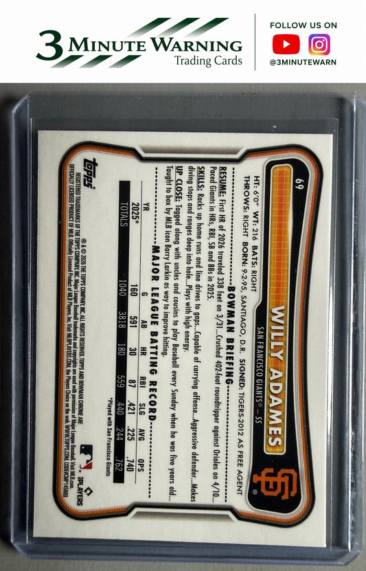2026 Bowman Chrome #69 Willy Adames