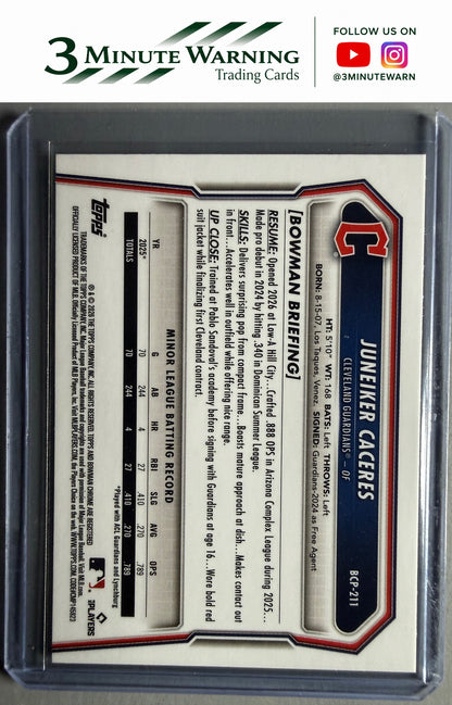 2026 Bowman Chrome #BCP-211 Juneiker Caceres Prospects