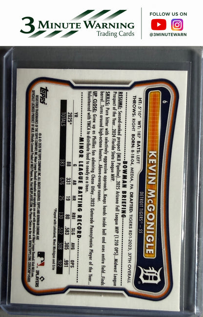 2026 Bowman Chrome #6 Kevin McGonigle