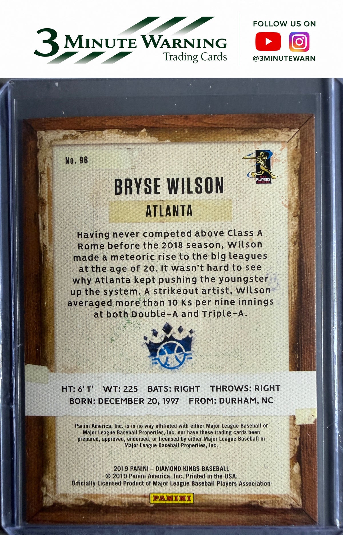 2019 Panini Diamond Kings #96 Bryse Wilson