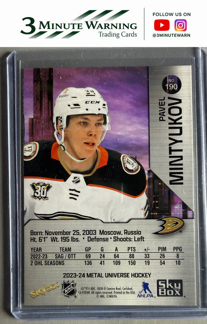 2023-24 SkyBox Metal Universe #190 Pavel Mintyukov