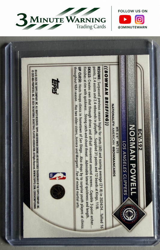 2025-26 Bowman #BCV-192 Norman Powell Chrome