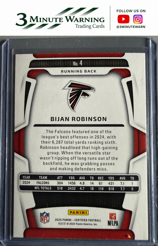 2025 Panini Certified #4 Bijan Robinson