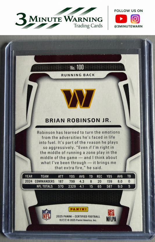 2025 Panini Certified #100 Brian Robinson Jr.