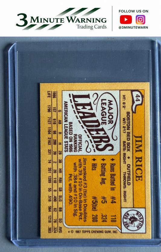 1987 Topps Major League Leaders Minis #44 Jim Rice