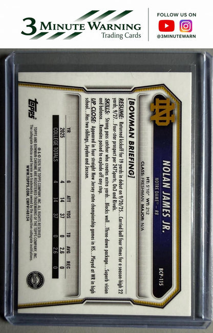 2026 Bowman Football #BCP-115 Nolan James Jr