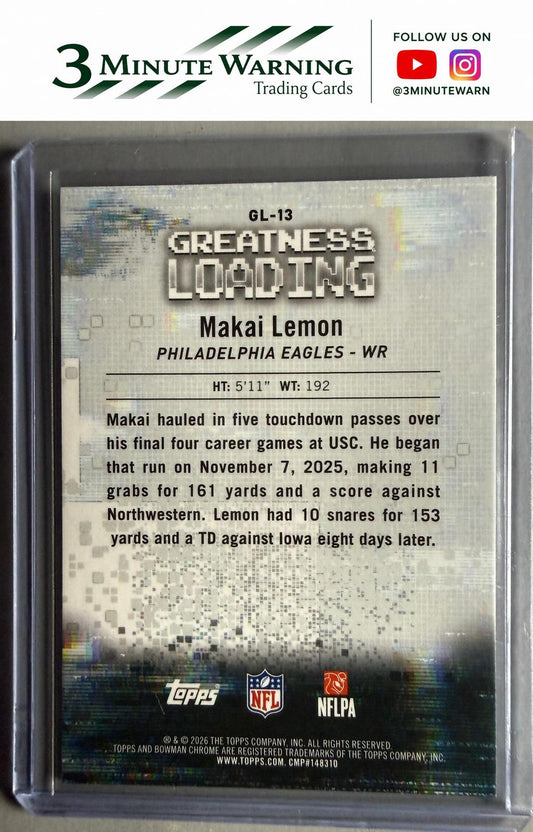 2026 Bowman Football #GL-13 Makai Lemon Greatness Loading
