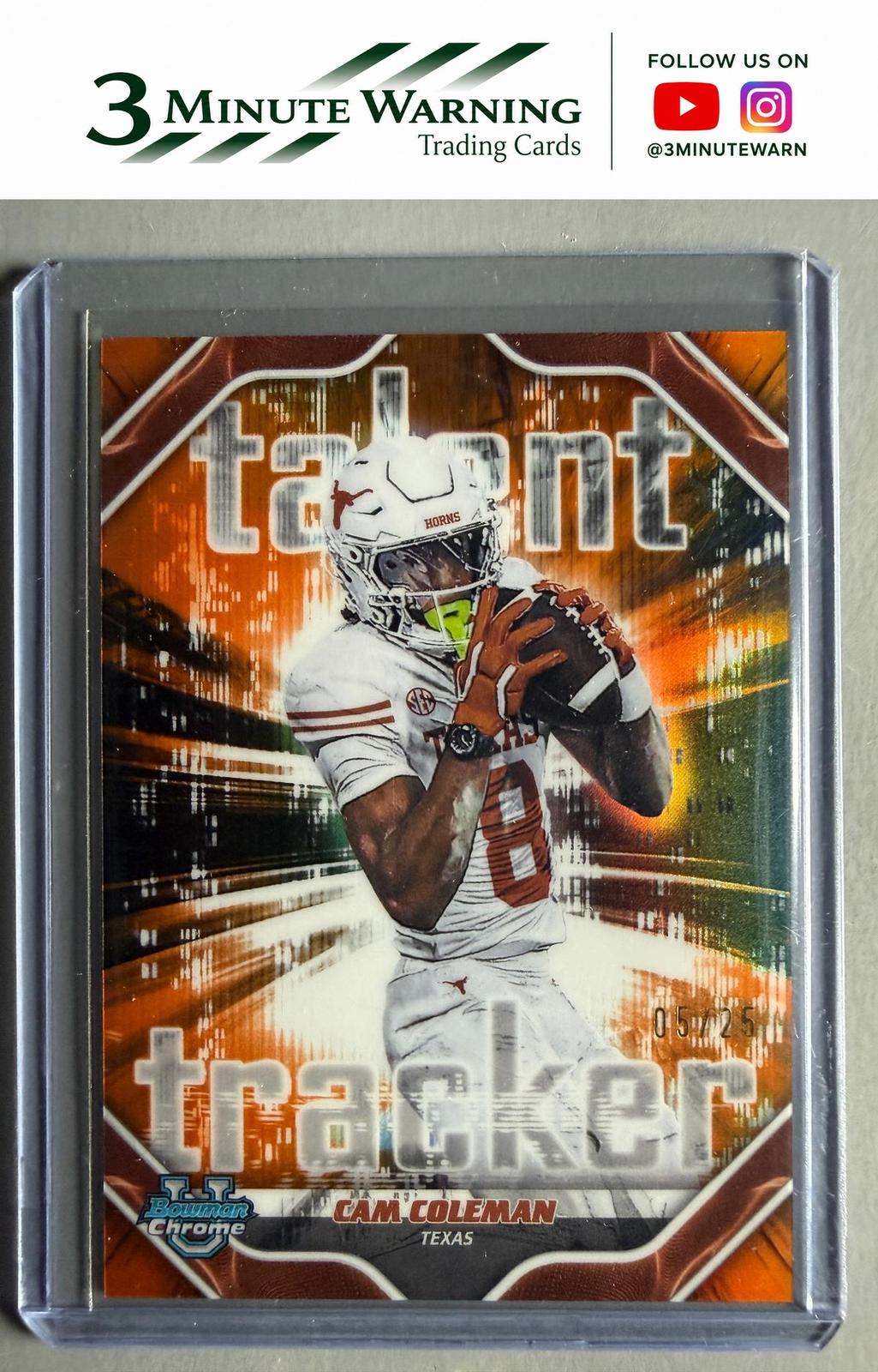 2026 Bowman Football #TT-6 Cam Coleman Talent Tracker Orange #/25