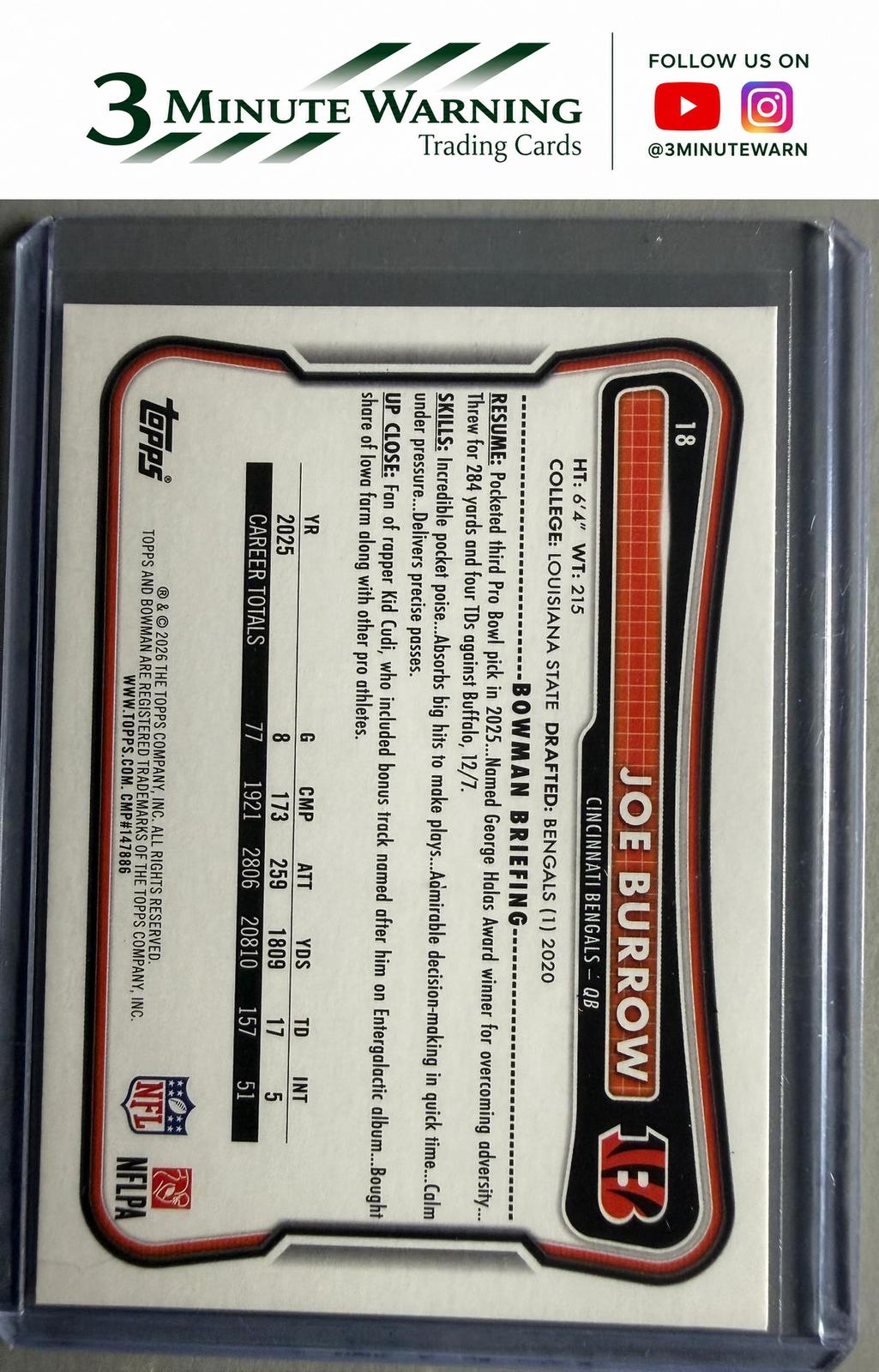 2026 Bowman #18 Joe Burrow
