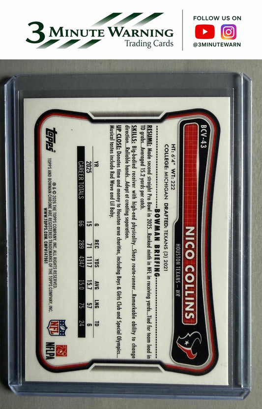 2026 Bowman #BCV-43 Nico Collins Chrome
