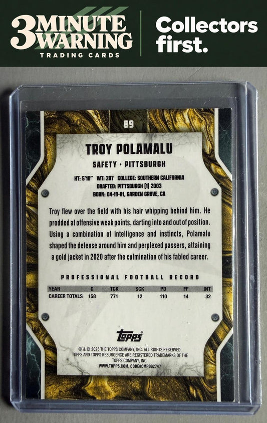 2024 Topps Resurgence #89 Troy Polamalu Blue & Orange Spark