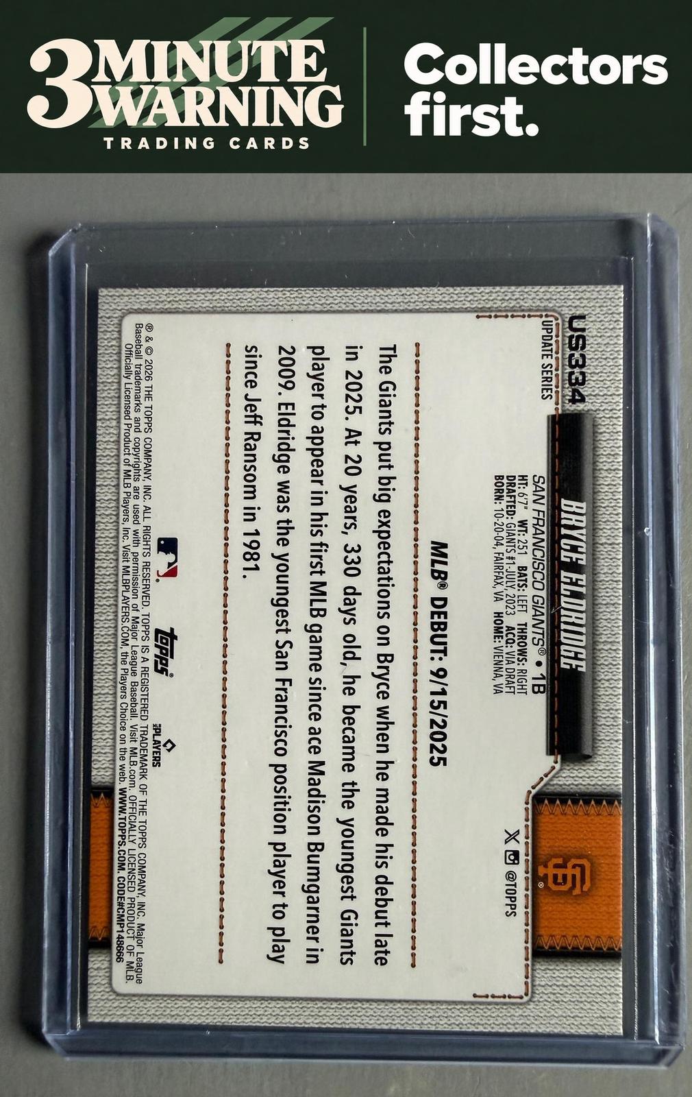 2026 Topps Update #US334 Bryce Eldridge