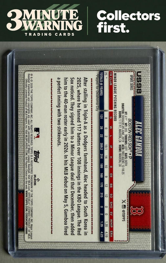 2026 Topps Update #US98 Alec Gamboa