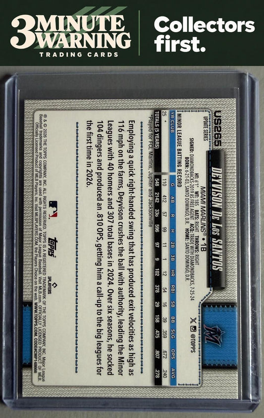 2026 Topps Update #US265 Deyvison De Los Santos