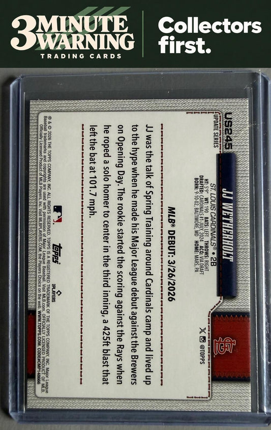 2026 Topps Update #US245 JJ Wetherholt