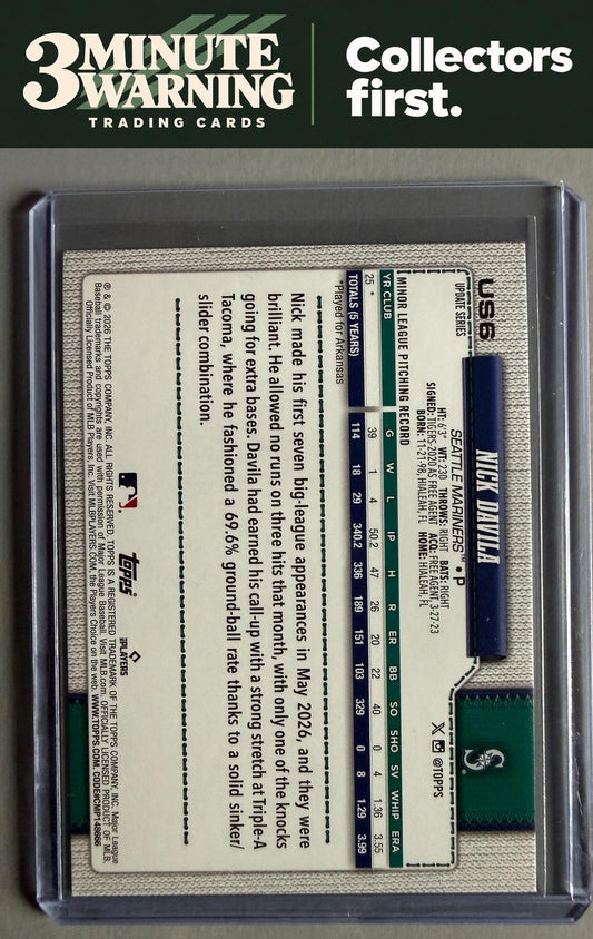 2026 Topps Update #US6 Nick Davila Diamante Foil
