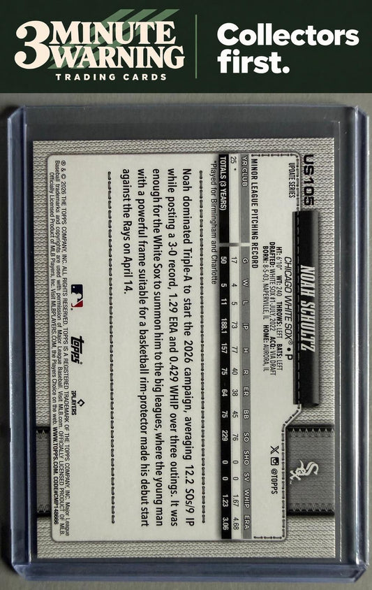 2026 Topps Update #US105 Noah Schultz