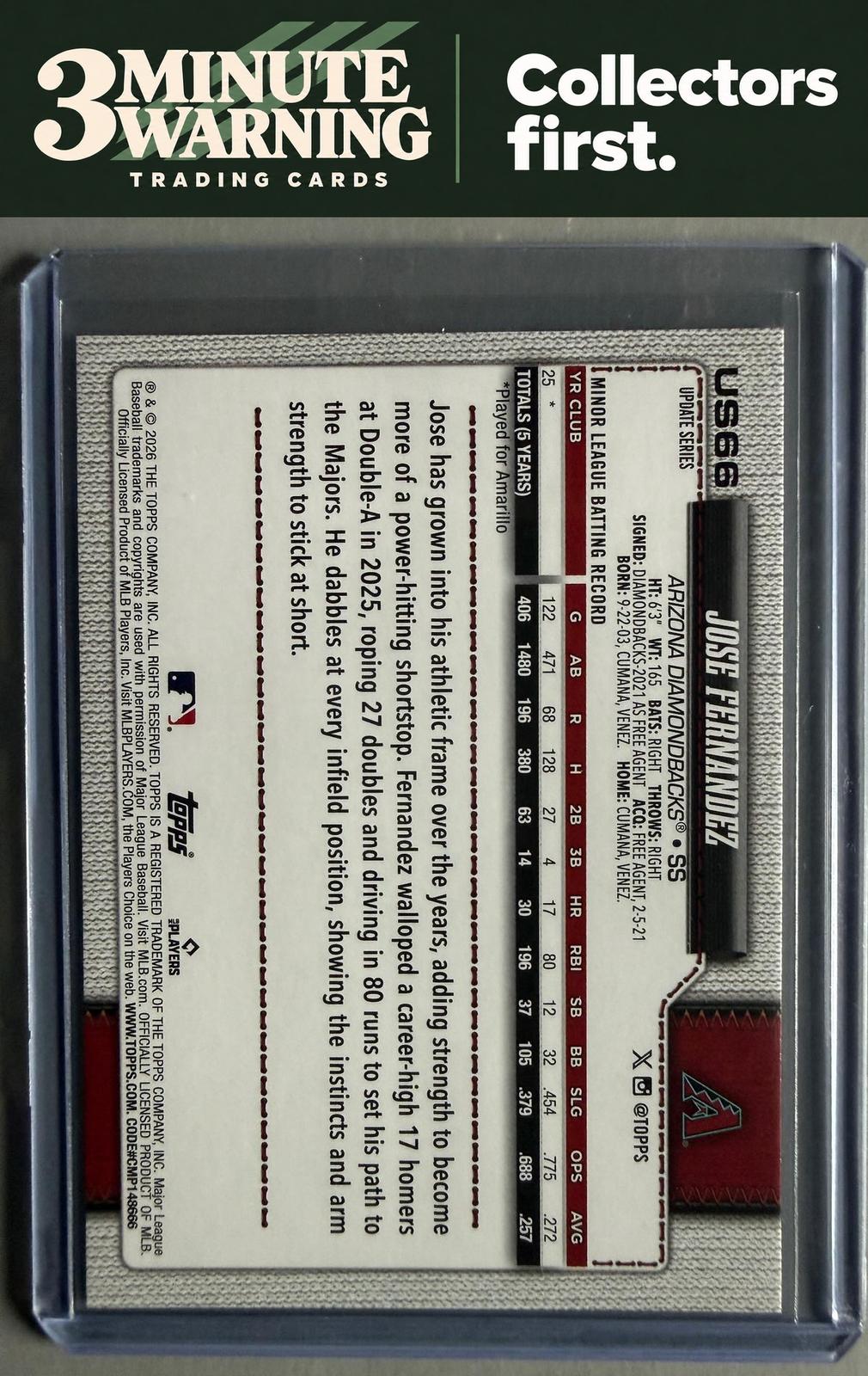 2026 Topps Update #US66 Jose Fernandez