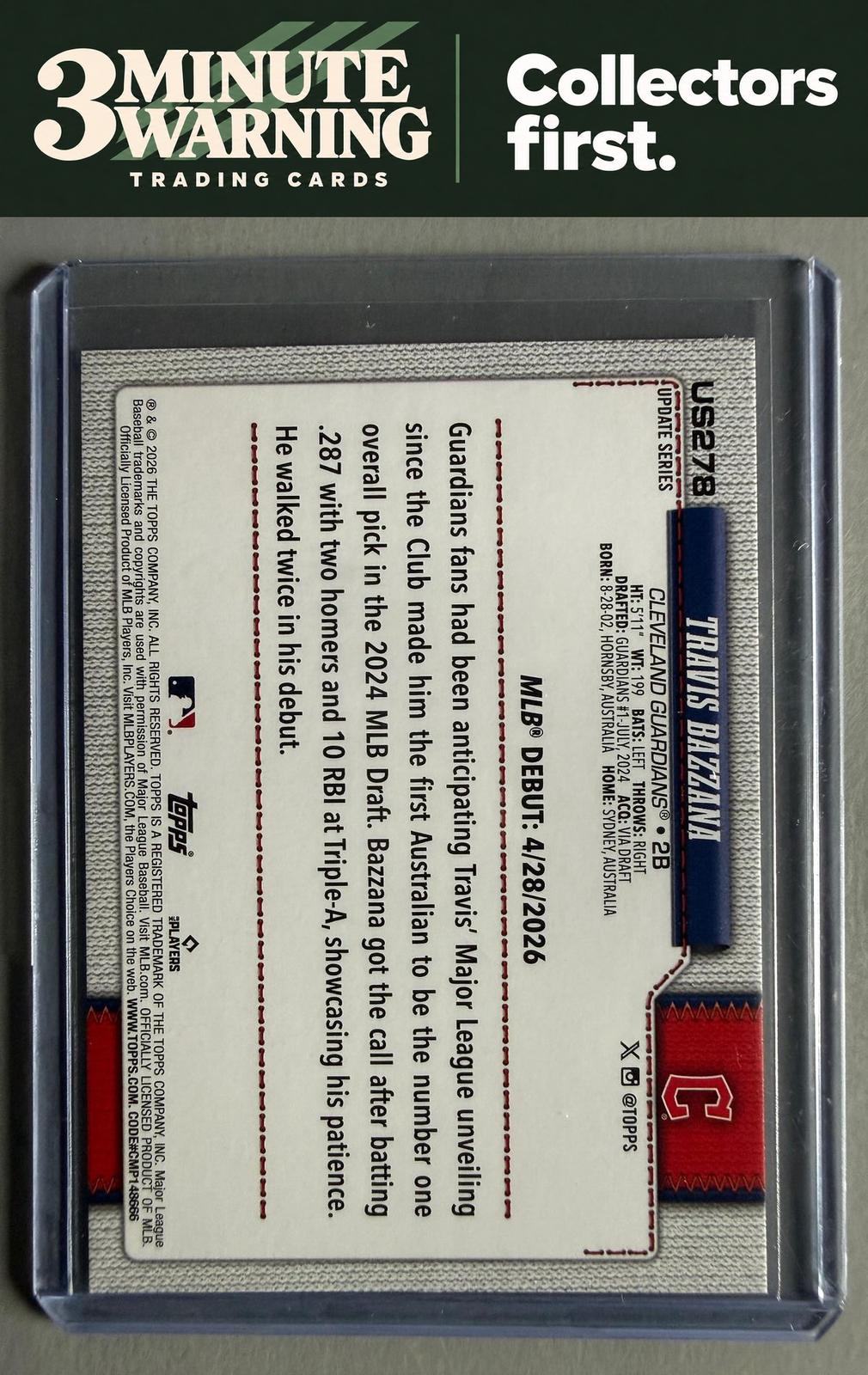 2026 Topps Update #US278 Travis Bazzana