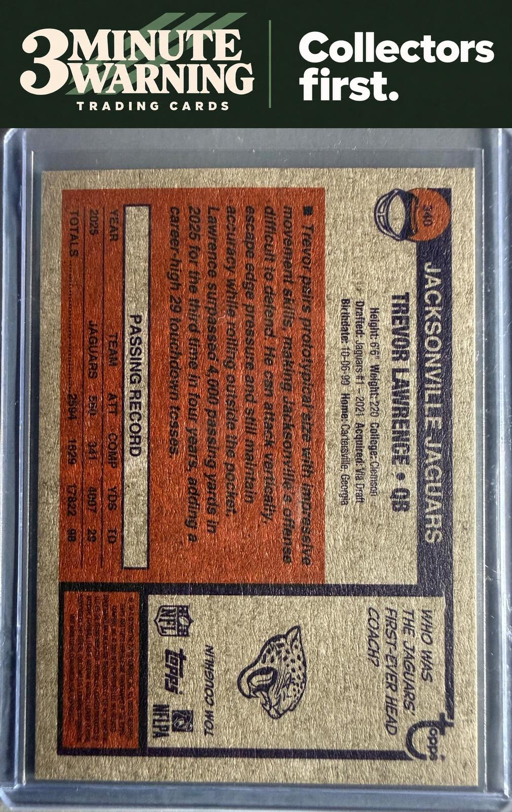 2026 Topps Heritage #340 Trevor Lawrence