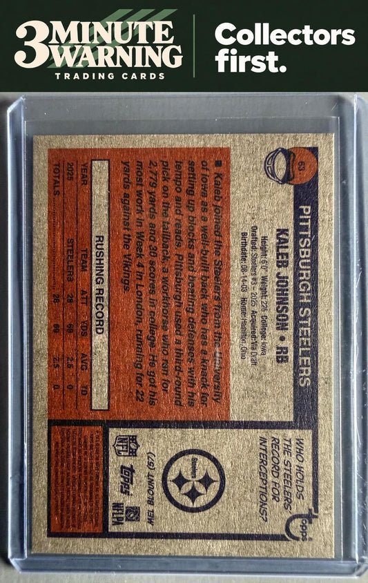 2026 Topps Heritage #63 Kaleb Johnson