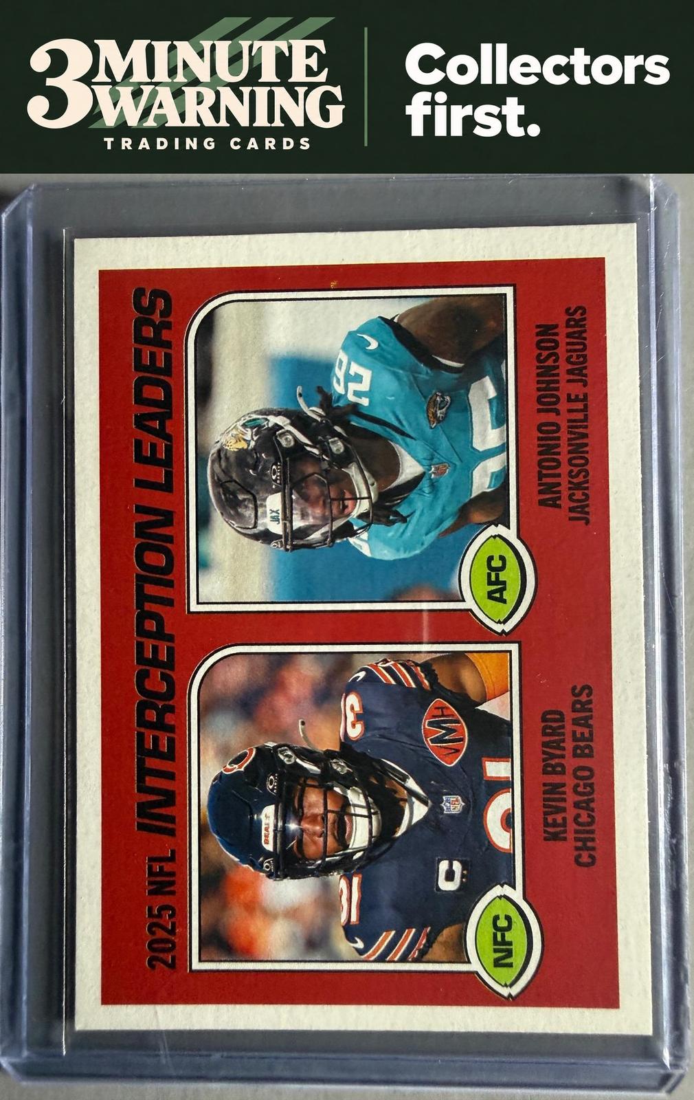 2026 Topps Heritage #205 2025 Interception Leaders (Johnson /  Byard)